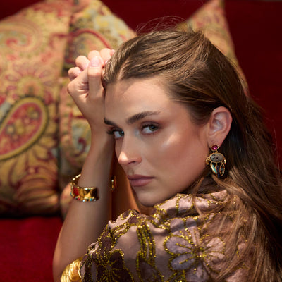 Lele Sadoughi EARRINGS MULTI GEM CALYPSO STONE CHANDELIER EARRING