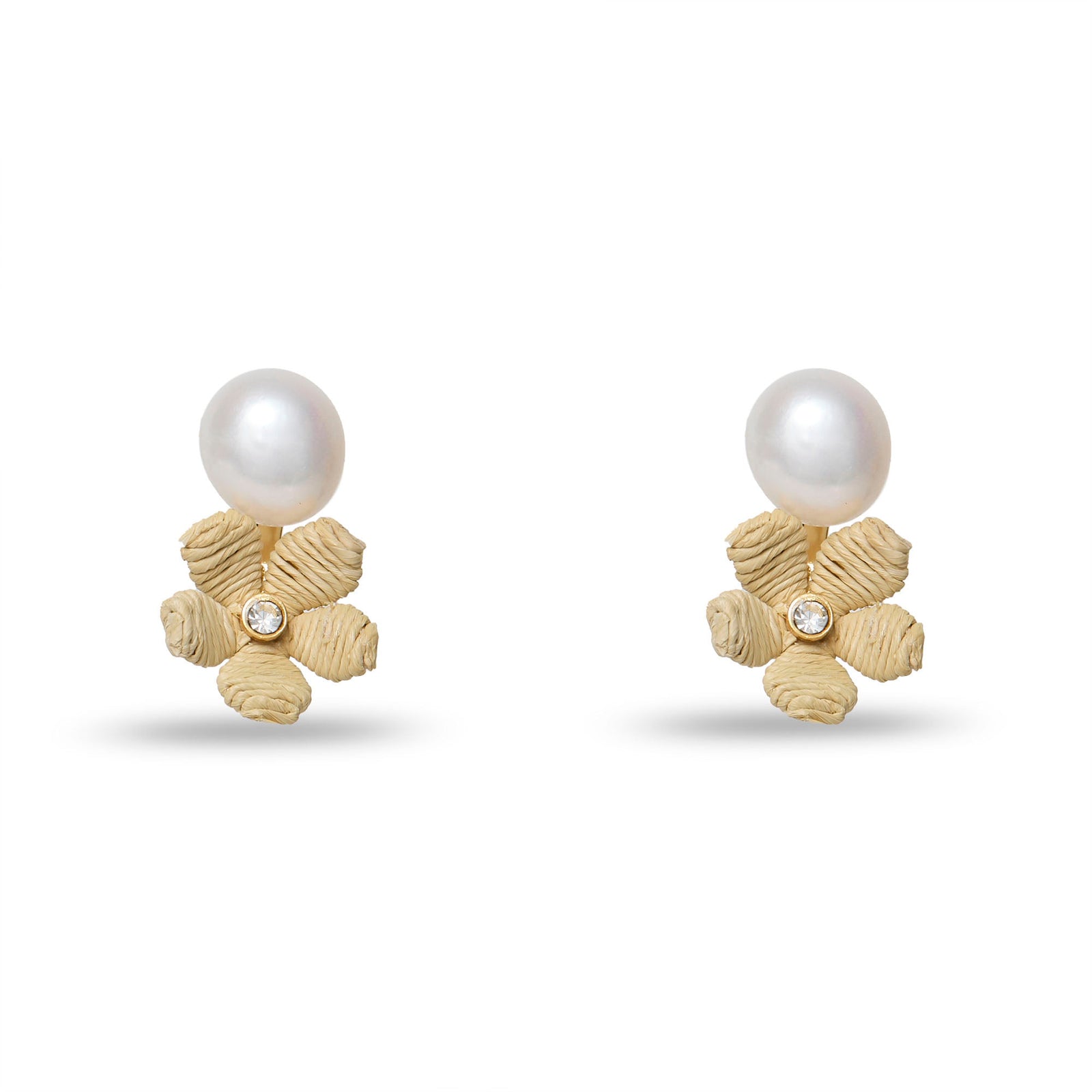 Lele Sadoughi EARRINGS NATURAL FLORAL DOUBLE DROP EARRINGS