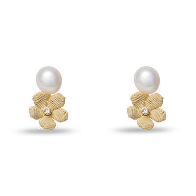 Lele Sadoughi EARRINGS NATURAL FLORAL DOUBLE DROP EARRINGS