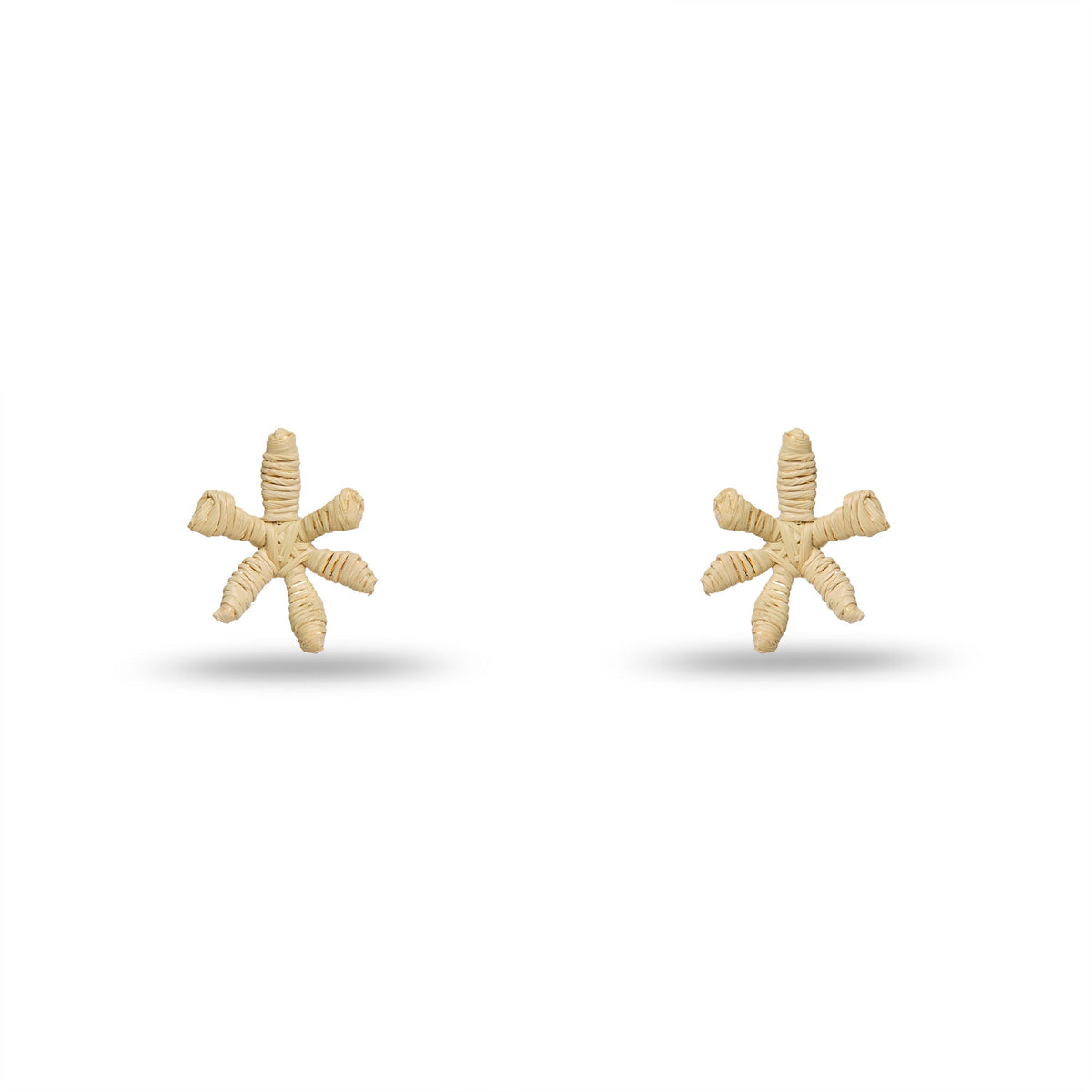 Lele Sadoughi EARRINGS NATURAL RAFFIA WATER LILY STUD EARRINGS
