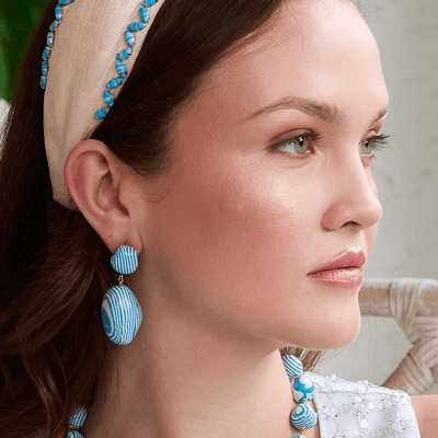 Lele Sadoughi EARRINGS ONE SIZE OCEAN BAROQUE DOUBLE DROP EARRINGS