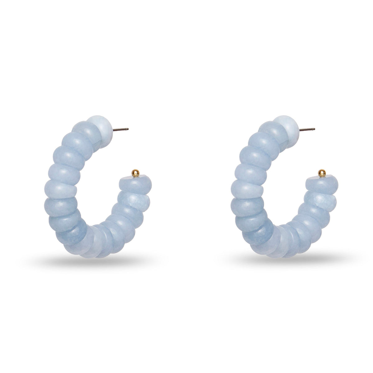 Lele Sadoughi EARRINGS ONE SIZE BLUE AVENTURINE HOOP EARRINGS