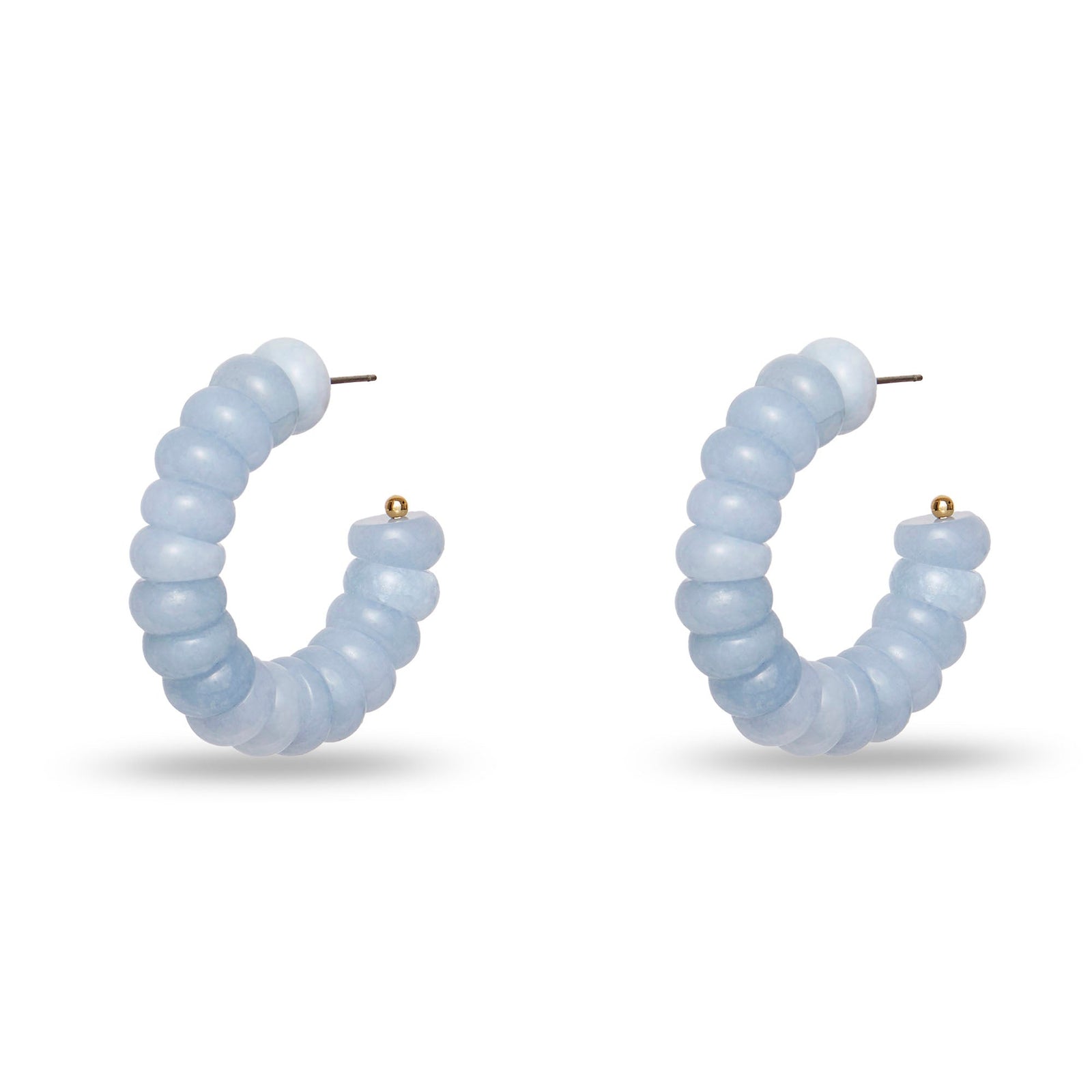 Lele Sadoughi EARRINGS ONE SIZE BLUE AVENTURINE HOOP EARRINGS