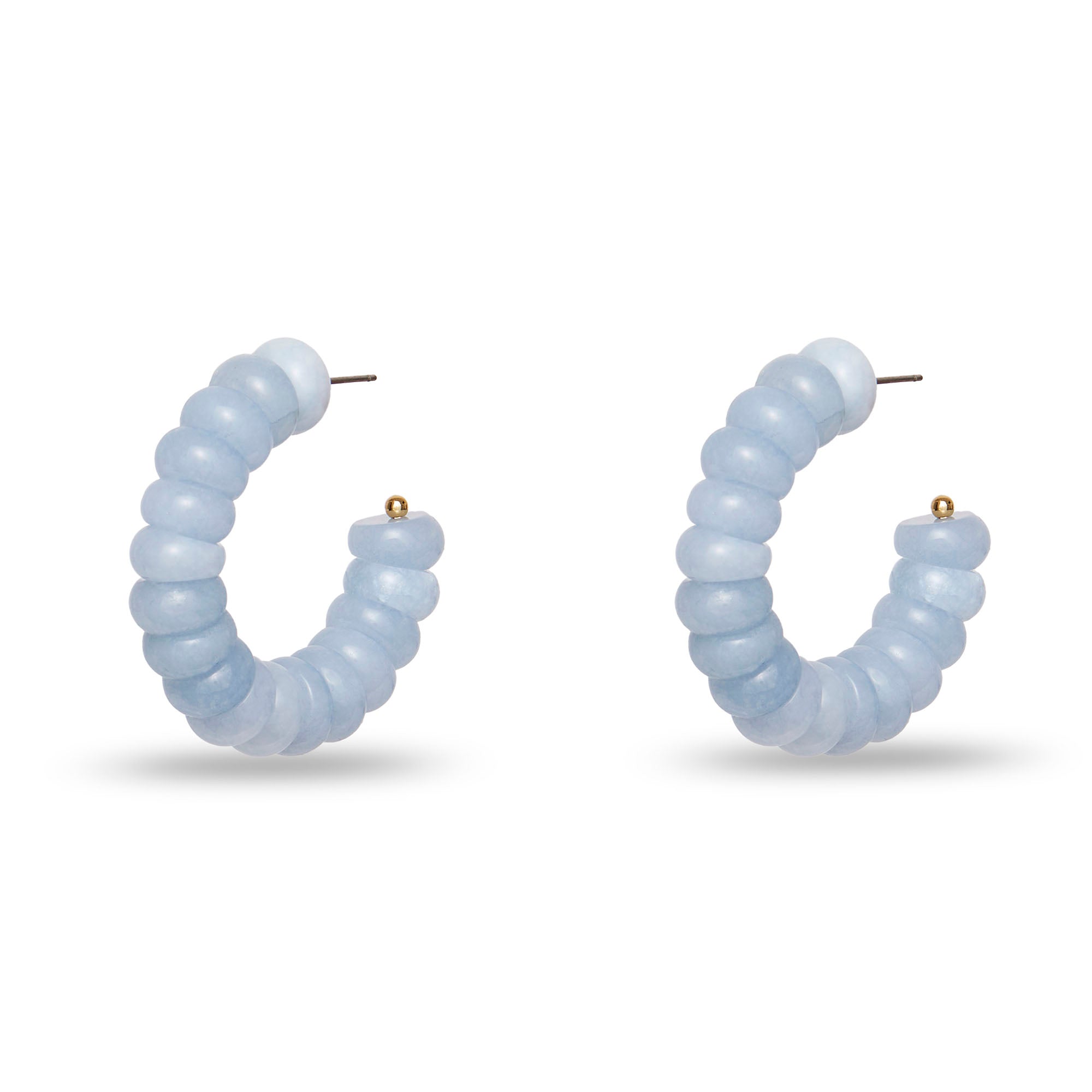 Lele Sadoughi EARRINGS ONE SIZE BLUE AVENTURINE HOOP EARRINGS