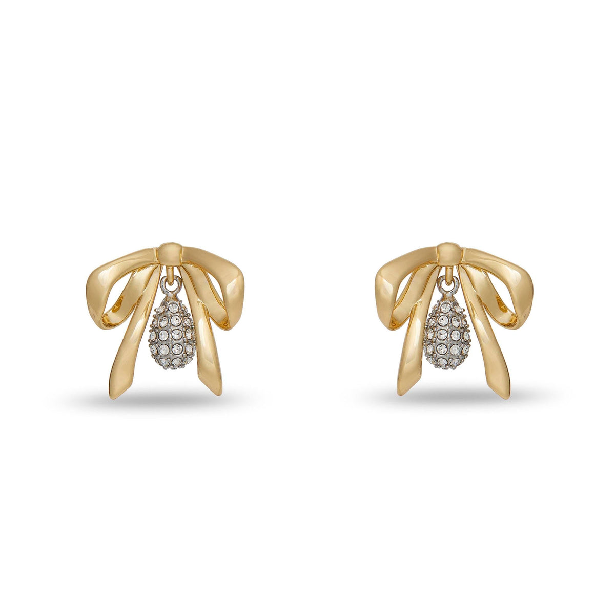 Lele Sadoughi EARRINGS ONE SIZE CRYSTAL DAINTY PAVE BOW EARRINGS