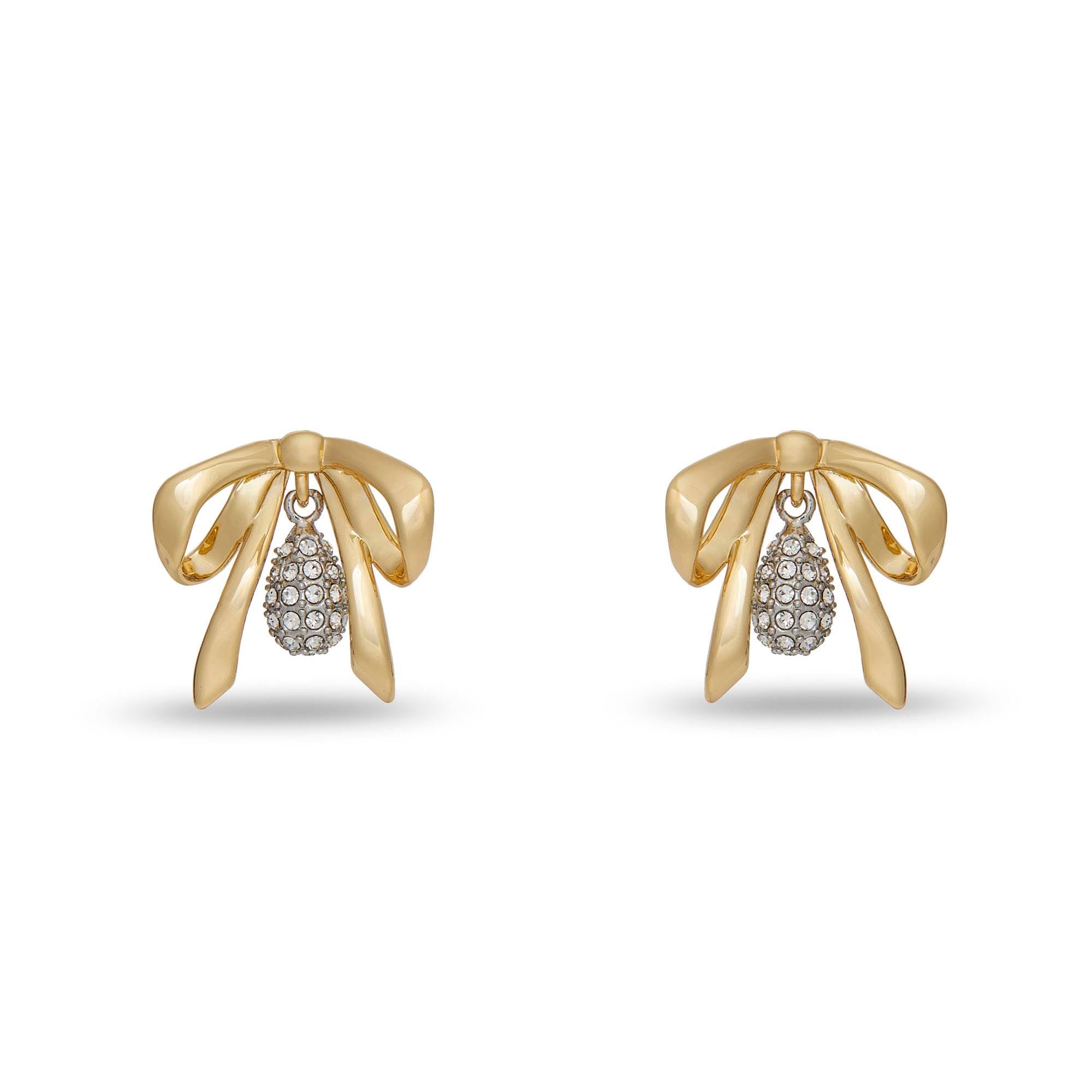 Lele Sadoughi EARRINGS ONE SIZE CRYSTAL DAINTY PAVE BOW EARRINGS