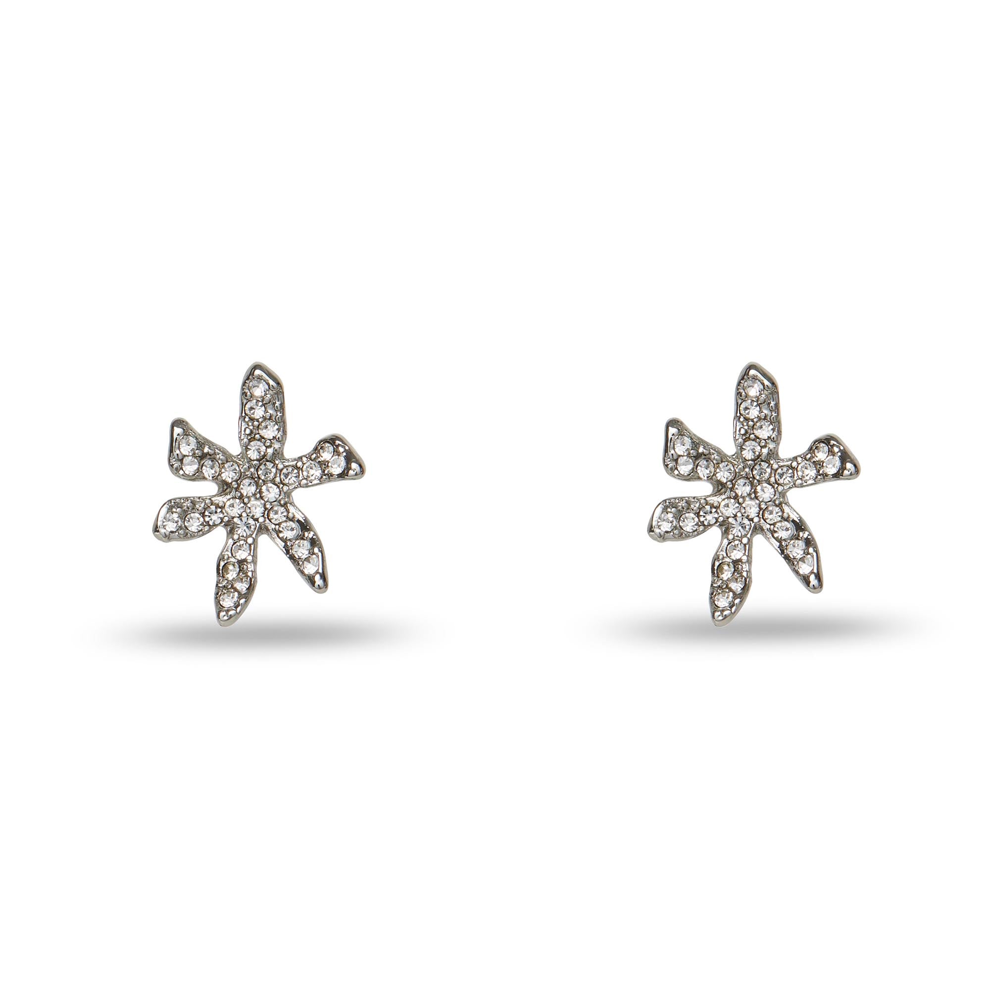 Lele Sadoughi EARRINGS ONE SIZE CRYSTAL PAVE WATER LILY STUD EARRINGS