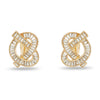 Lele Sadoughi EARRINGS ONE SIZE GOLD CRYSTAL PRETZEL CLIP ON EARRINGS