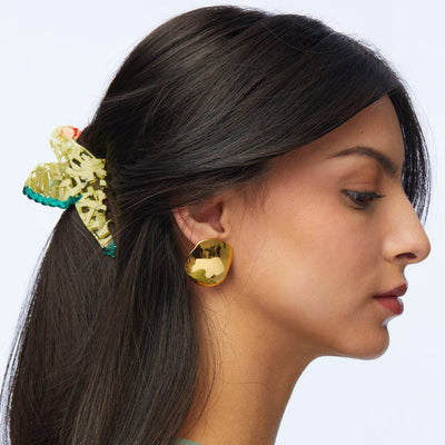 Lele Sadoughi EARRINGS ONE SIZE GOLD DISCUS BUTTON EARRINGS
