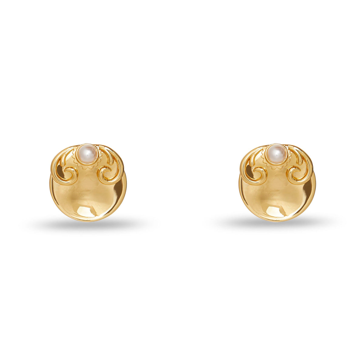 Lele Sadoughi EARRINGS ONE SIZE GOLD FILIGREE DISK BUTTON EARRINGS