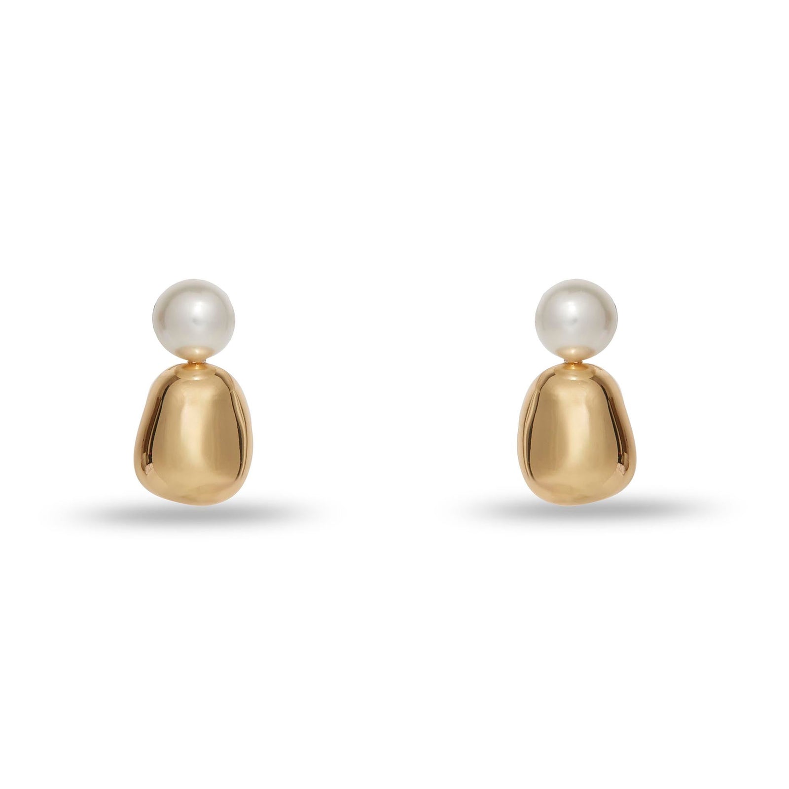 Lele Sadoughi EARRINGS ONE SIZE GOLD PEBBLE STUD EARRINGS