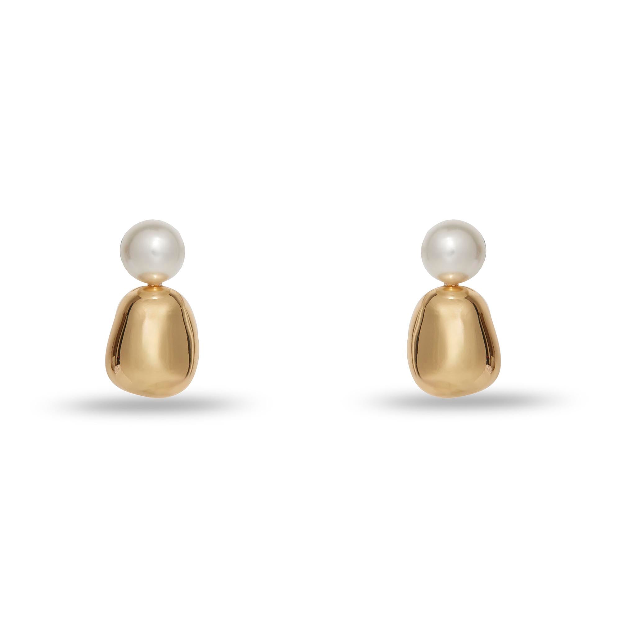 Lele Sadoughi EARRINGS ONE SIZE GOLD PEBBLE STUD EARRINGS