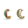 Lele Sadoughi EARRINGS ONE SIZE JADE MULTI STACKING HOOP EARRINGS