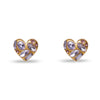 Lele Sadoughi EARRINGS ONE SIZE LILAC MOLTEN HEART BUTTON EARRINGS