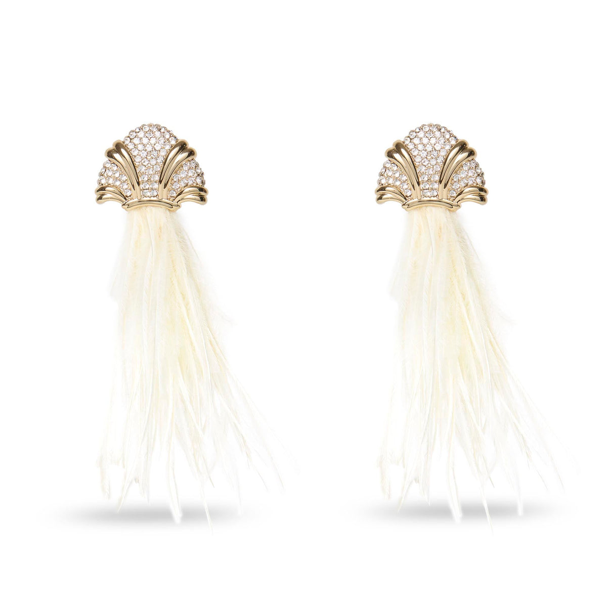 Lele Sadoughi EARRINGS ONE SIZE MADEMOISELLE EGLANTINE THE MET X LELE TOULOUSE MADEMOISELLE FEATHER EARRING