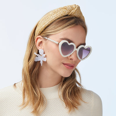 Lele Sadoughi EARRINGS ONE SIZE / Mother of Pearl MOTHER OF PEARL SMALL PAPER LILY EARRINGS