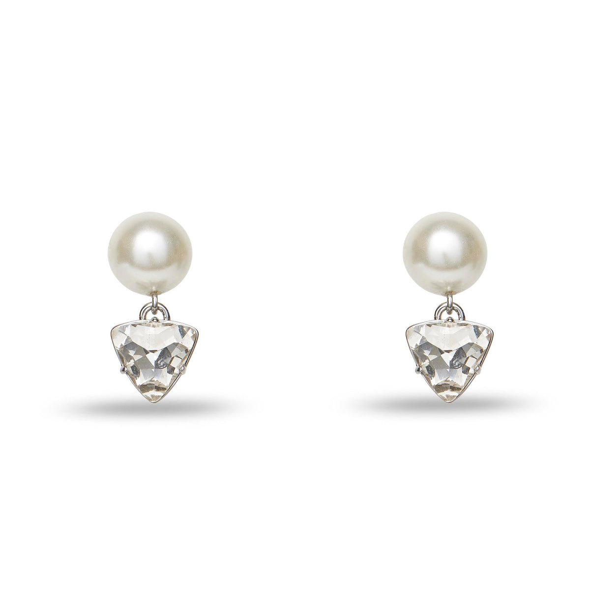 Lele Sadoughi EARRINGS ONE SIZE PEARL GEO CRYSTAL DROP EARRINGS