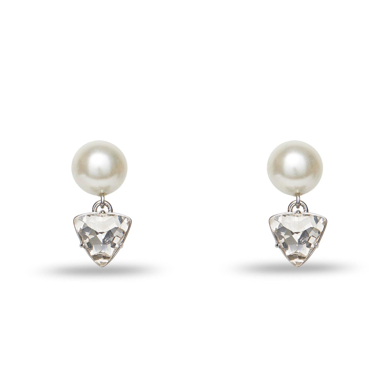 Lele Sadoughi EARRINGS ONE SIZE PEARL GEO CRYSTAL DROP EARRINGS