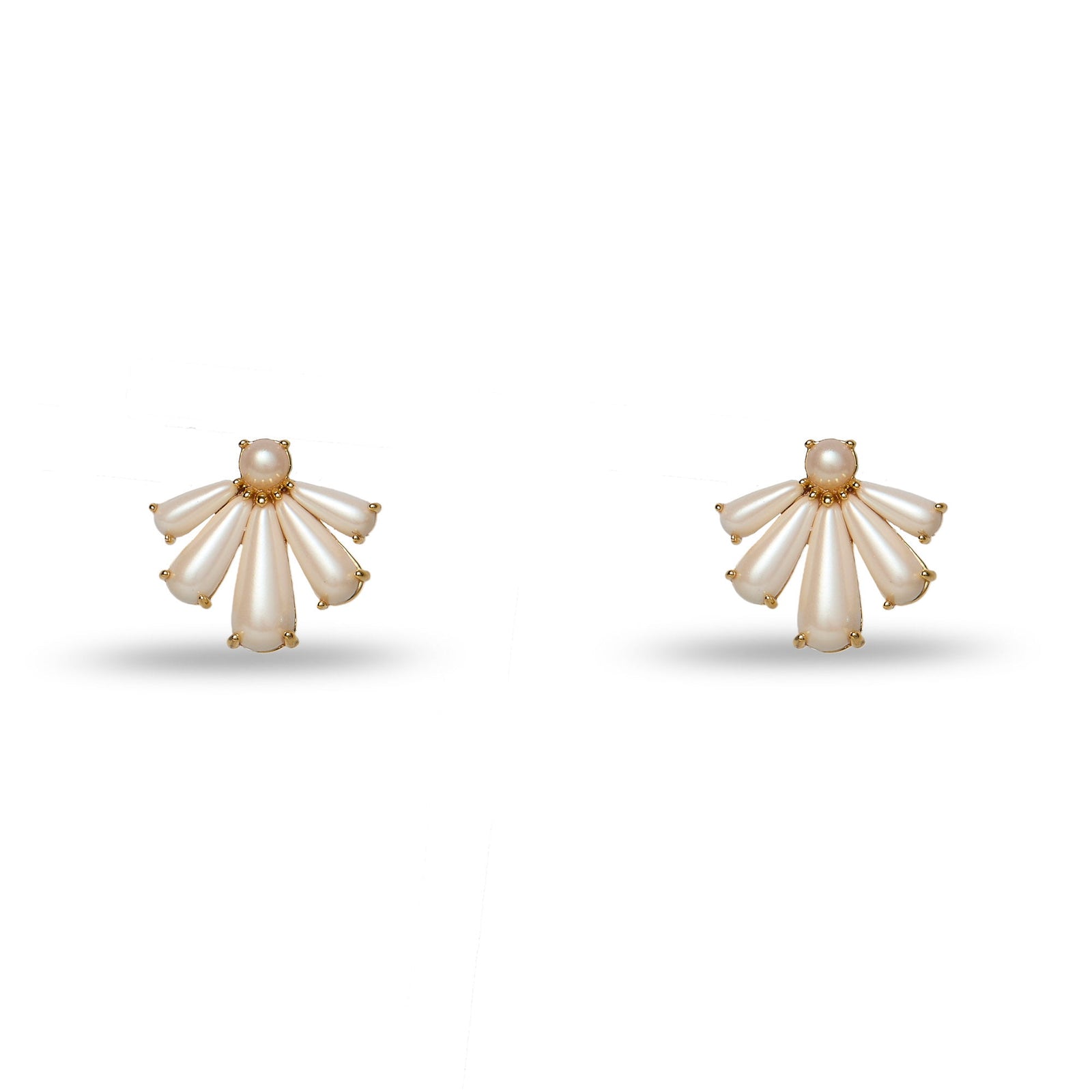 Lele Sadoughi EARRINGS ONE SIZE / PEARL SCALLOPED PEARL STUD EARRINGS