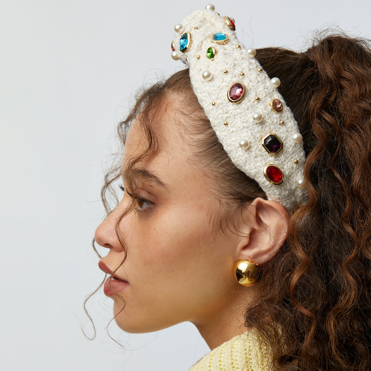 Lele Sadoughi EARRINGS ONE SIZE *PRE-ORDER* GOLD DOME BUTTON EARRINGS