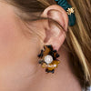 Lele Sadoughi EARRINGS ONE SIZE / TORTOISE NAVAJO CRYSTAL BUTTON EARRINGS