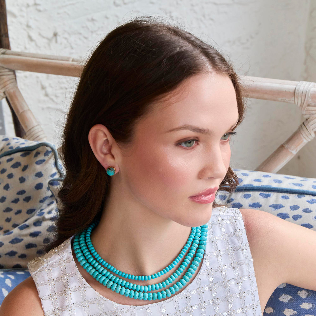 Lele Sadoughi EARRINGS ONE SIZE TURQUOISE ASHFORD STUD EARRINGS