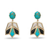 Lele Sadoughi EARRINGS ONYX TURQUOISE STONE LOTUS EARRINGS