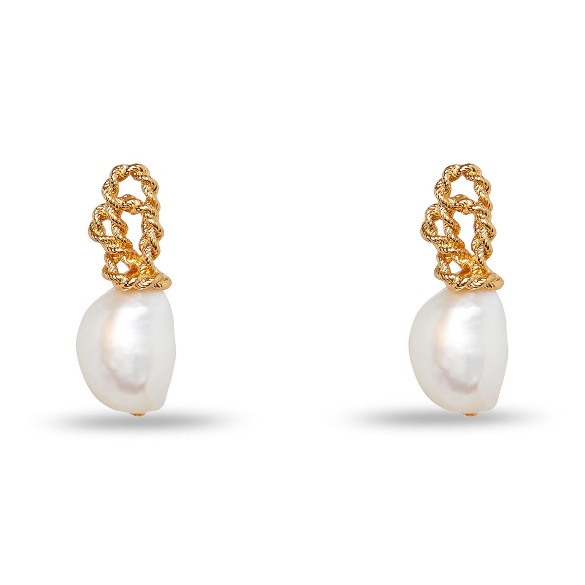 Lele Sadoughi EARRINGS PEARL CHATEAU ROPE BUTTON EARRINGS