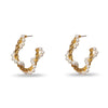 Lele Sadoughi EARRINGS PEARL ROPE TWIST HOOP EARRINGS