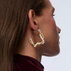 Lele Sadoughi EARRINGS PEARL ROPE TWIST HOOP EARRINGS