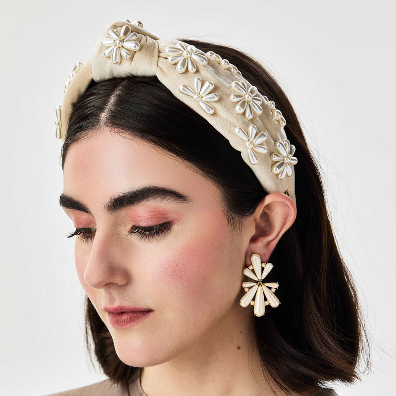 PEARL SCALLOP STATEMENT EARRINGS