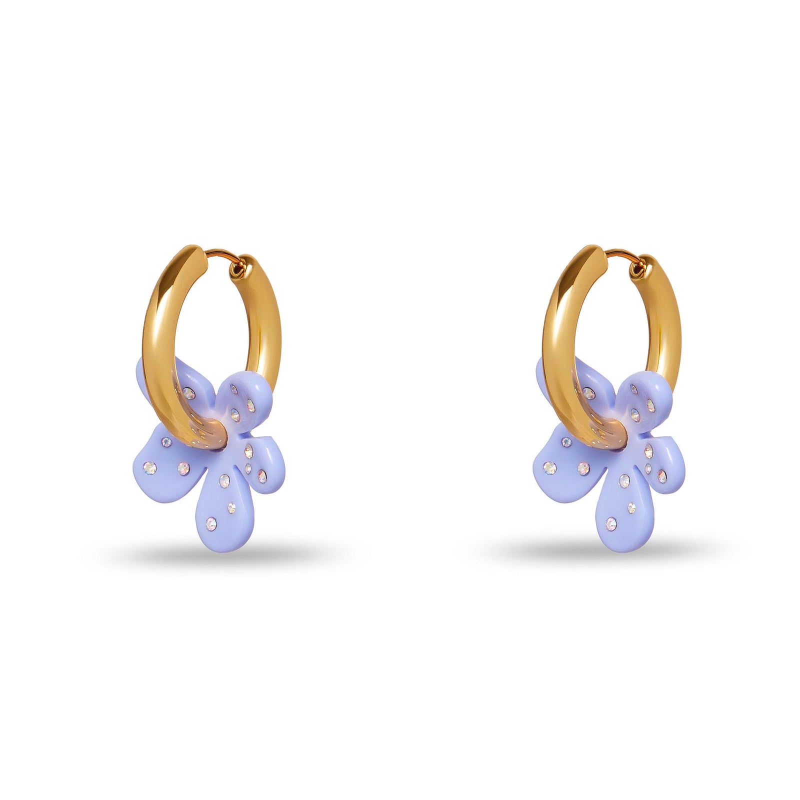 Lele Sadoughi EARRINGS PERIWINKLE PETITE PARADIS HUGGIE