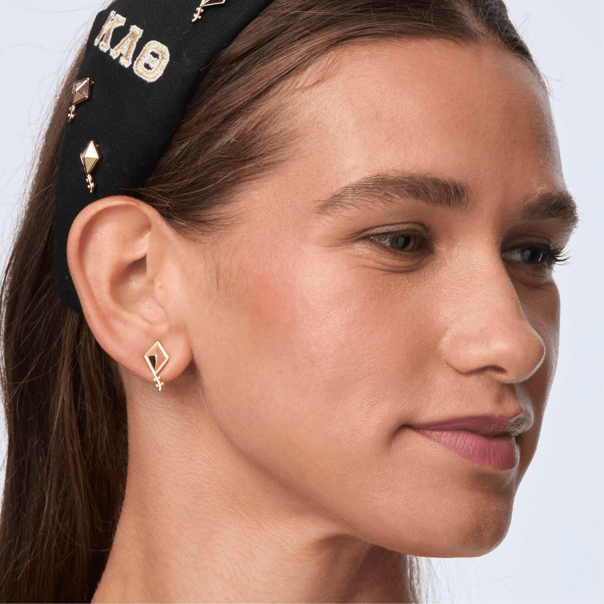 Lele Sadoughi EARRINGS *PRE-ORDER* GOLD KAPPA ALPHA THETA STUD EARRINGS