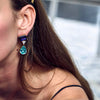 Lele Sadoughi EARRINGS SAPPHIRE TURQUOISE SWAROVSKI LINEAR CRYSTAL EARRINGS