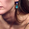 Lele Sadoughi EARRINGS SAPPHIRE TURQUOISE SWAROVSKI LINEAR CRYSTAL EARRINGS