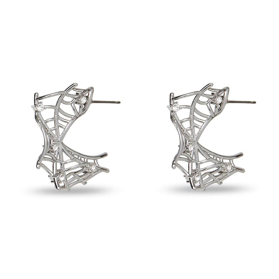 Lele Sadoughi EARRINGS SILVER GOSSAMER WEB HOOPS