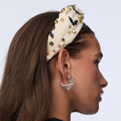 Lele Sadoughi EARRINGS SILVER GOSSAMER WEB HOOPS