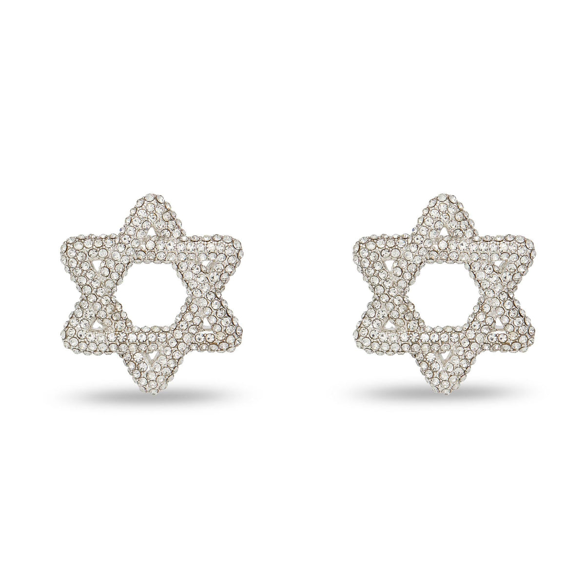 Lele Sadoughi EARRINGS SILVER PAVE STAR OF DAVID EARRINGS