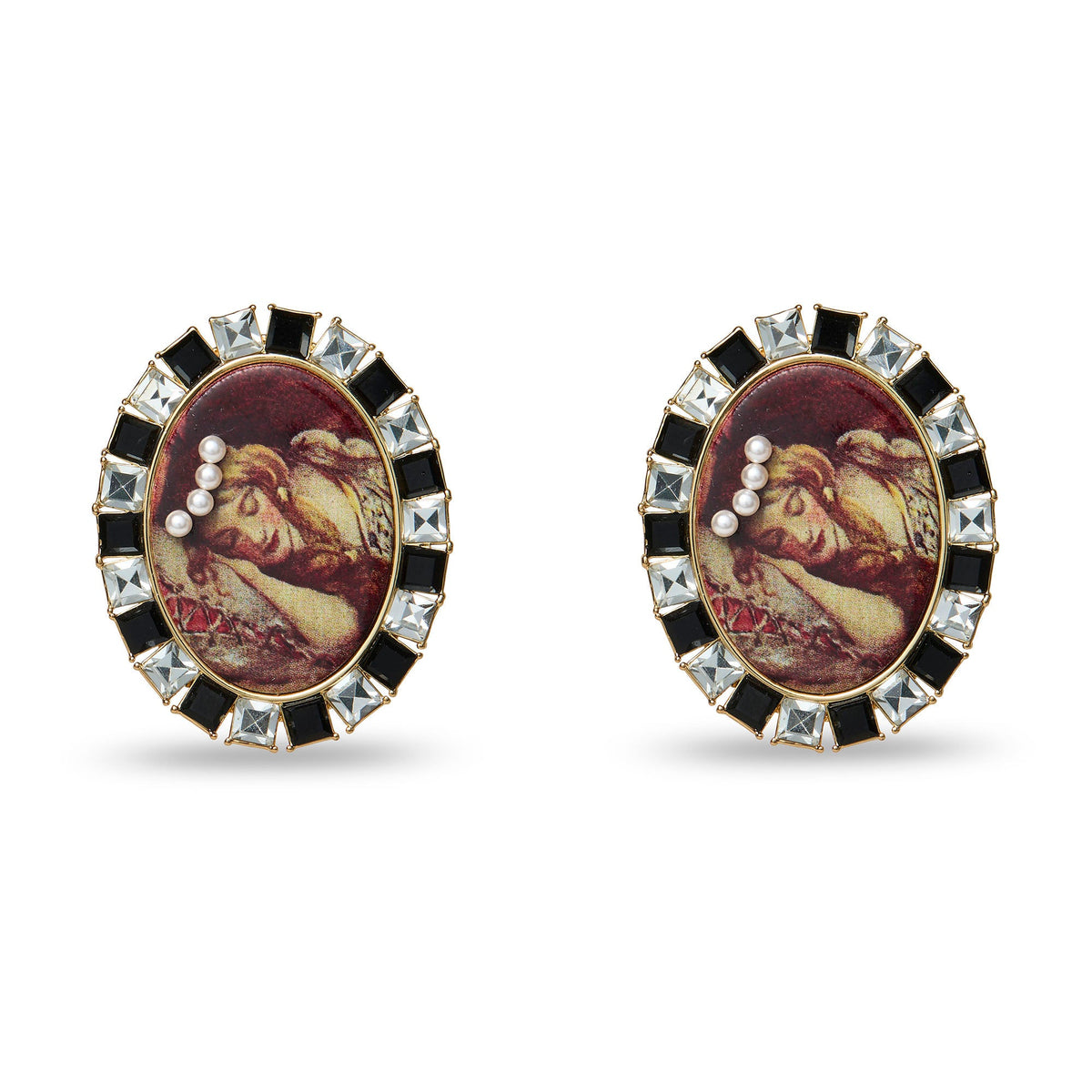 Lele Sadoughi EARRINGS SLEEPING BEAUTY CAMEO EARRINGS