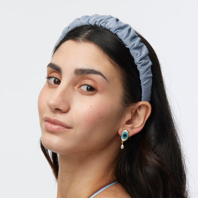 LELE SADOUGHI EARRINGS STONE BLUE EVIL EYE PEARL DROP EARRING