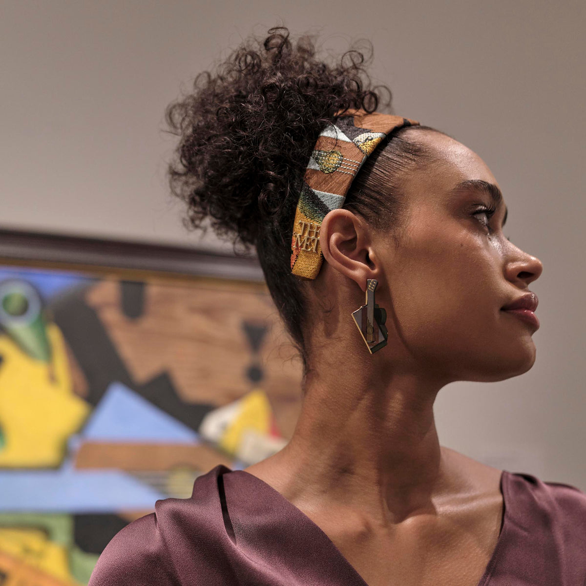 Lele Sadoughi EARRINGS THE MET X LELE GRIS STILL LIFE WITH A GUITAR EARRINGS