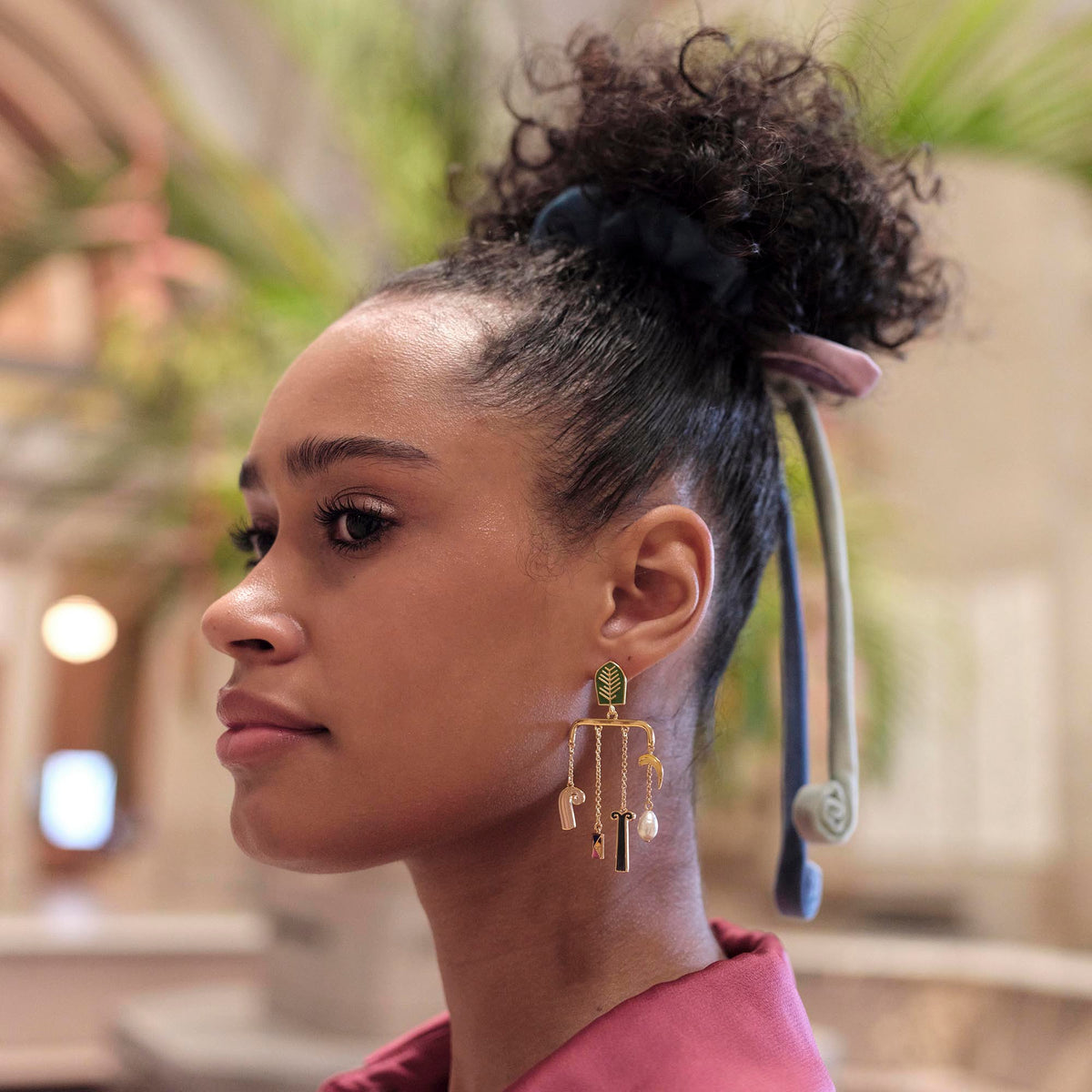 Lele Sadoughi EARRINGS THE MET X LELE KLEE BLACK COLUMNS IN A LANDSCAPE MOBILE EARRINGS