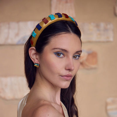 Lele Sadoughi EARRINGS THE MET X LELE TURQUOISE WEDJAT EYE STUD EARRINGS