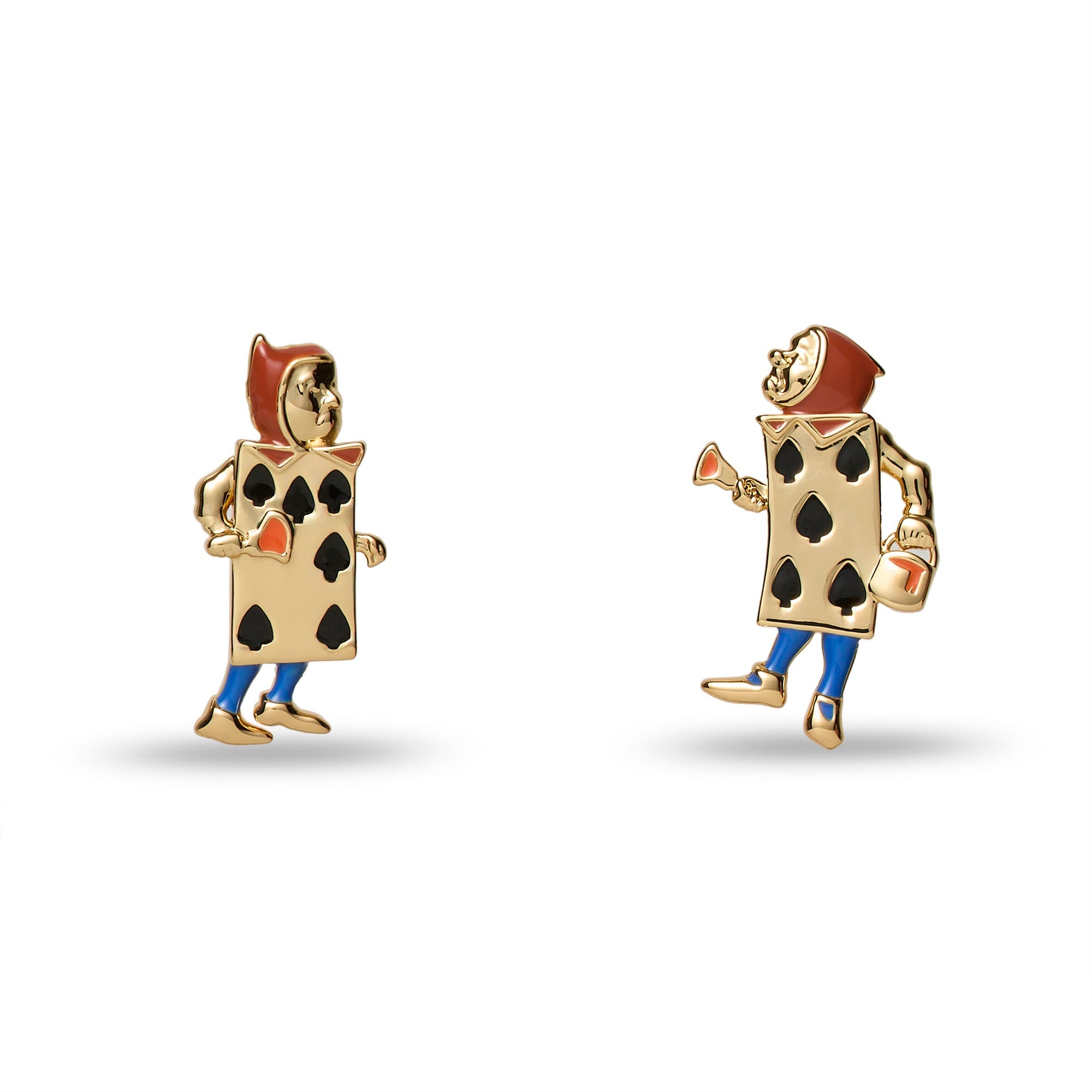 Lele Sadoughi EARRINGS THE NURSERY ALICE CARD SOLDIER BUTTON EARRING