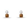 Lele Sadoughi EARRINGS TIGERS EYE PEBBLE STUD EARRING