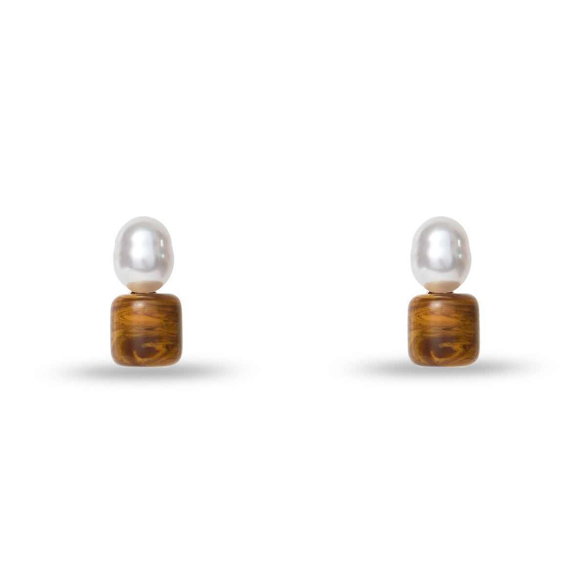 Lele Sadoughi EARRINGS TIGERS EYE PEBBLE STUD EARRING