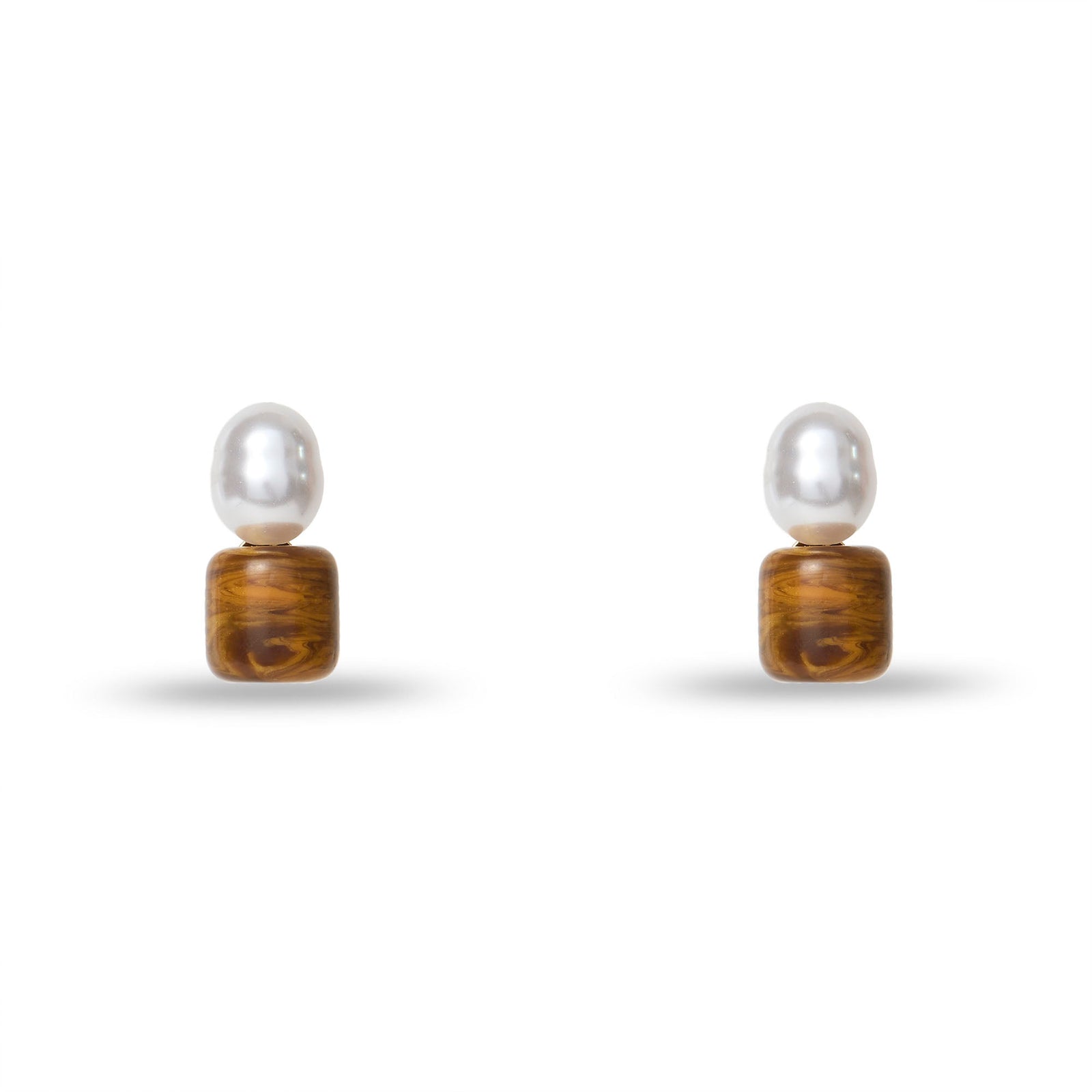 Lele Sadoughi EARRINGS TIGERS EYE PEBBLE STUD EARRING