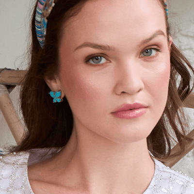 Lele Sadoughi EARRINGS ONE SIZE TURQUOISE BUTTERFLY STUD EARRINGS