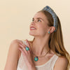 Lele Sadoughi EARRINGS TURQUOISE LAPIS STONE SCARAB STUD EARRINGS