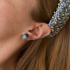 Lele Sadoughi EARRINGS TURQUOISE LAPIS STONE SCARAB STUD EARRINGS